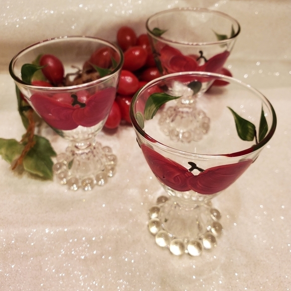 FRANCISCAN hand painted glasses set of 3 - Picture 1 of 4